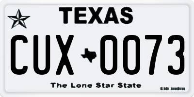 TX license plate CUX0073