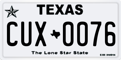 TX license plate CUX0076
