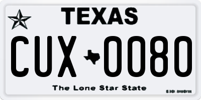 TX license plate CUX0080
