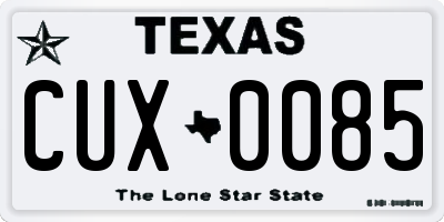 TX license plate CUX0085
