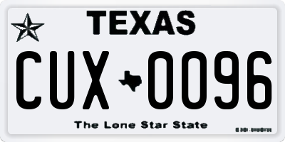 TX license plate CUX0096