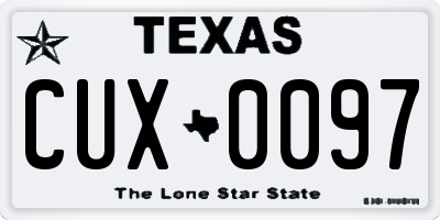 TX license plate CUX0097