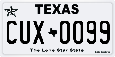 TX license plate CUX0099