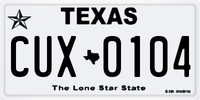 TX license plate CUX0104
