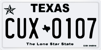 TX license plate CUX0107