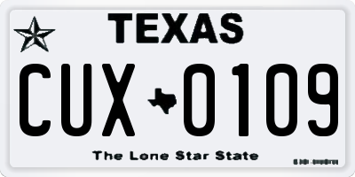 TX license plate CUX0109