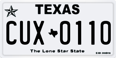 TX license plate CUX0110