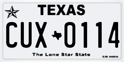 TX license plate CUX0114