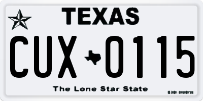 TX license plate CUX0115
