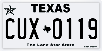 TX license plate CUX0119