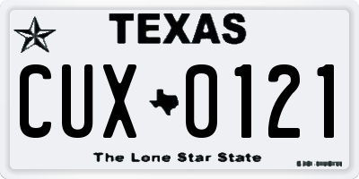 TX license plate CUX0121