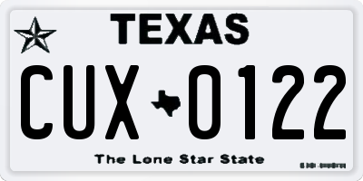 TX license plate CUX0122