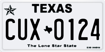 TX license plate CUX0124
