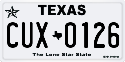 TX license plate CUX0126