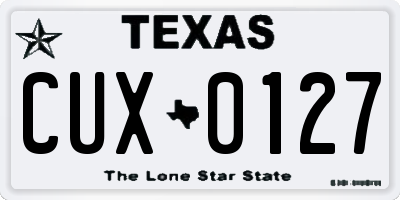 TX license plate CUX0127
