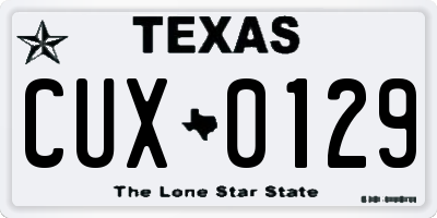 TX license plate CUX0129