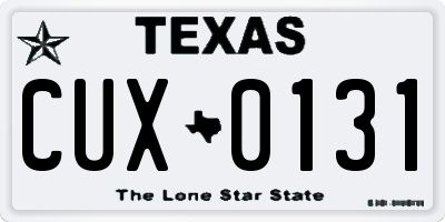 TX license plate CUX0131