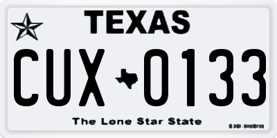 TX license plate CUX0133