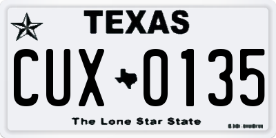 TX license plate CUX0135