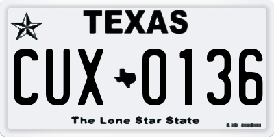 TX license plate CUX0136