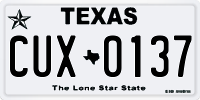 TX license plate CUX0137