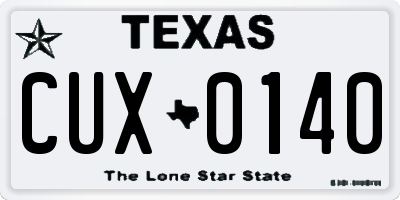 TX license plate CUX0140