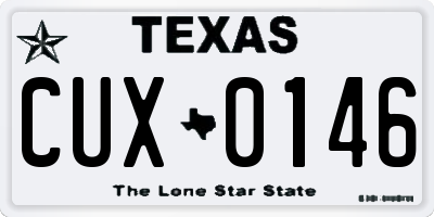 TX license plate CUX0146