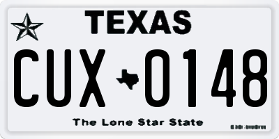 TX license plate CUX0148
