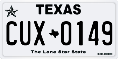 TX license plate CUX0149