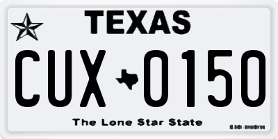 TX license plate CUX0150