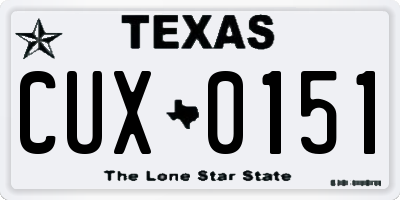 TX license plate CUX0151