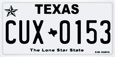 TX license plate CUX0153