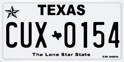 TX license plate CUX0154
