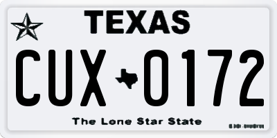 TX license plate CUX0172