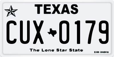 TX license plate CUX0179