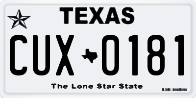 TX license plate CUX0181