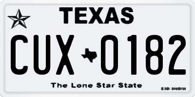 TX license plate CUX0182