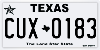 TX license plate CUX0183