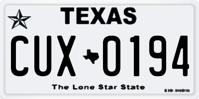 TX license plate CUX0194