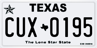 TX license plate CUX0195