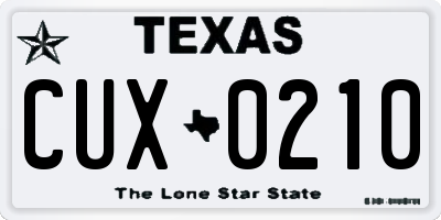 TX license plate CUX0210