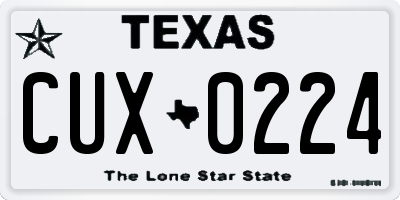 TX license plate CUX0224