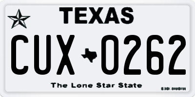 TX license plate CUX0262
