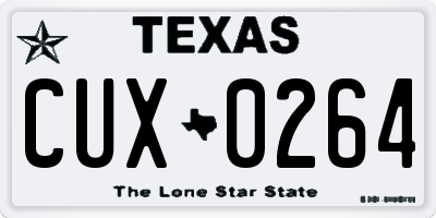 TX license plate CUX0264