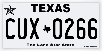 TX license plate CUX0266