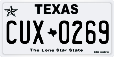 TX license plate CUX0269