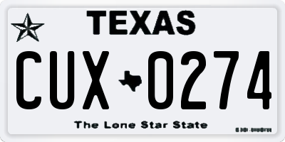 TX license plate CUX0274
