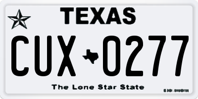 TX license plate CUX0277