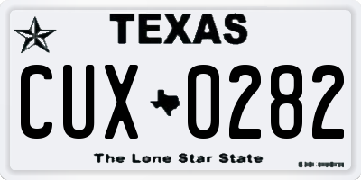 TX license plate CUX0282