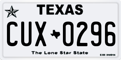 TX license plate CUX0296